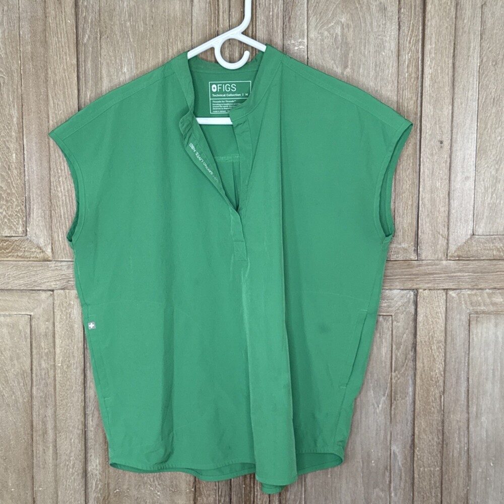 FIGS Rafaela Scrub Top Medium Safety Green Kelly Green Oversized W21SW1055
